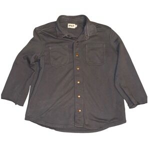 Pact Mens Dark Gray Long Sleeve Button Up Shirt Jacket XL 100% Organic Cotton